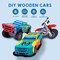 Kids Craft Kit Build & Paint Your Own Wooden Race Car Art & Craft Kit DIY Toy Make Your Own Car Truck Toy Construct and Paint Craft Kit, Presents for Kids
